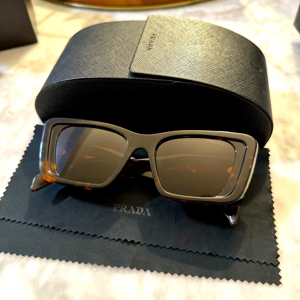 Prada Havana square cat eye sunglasses